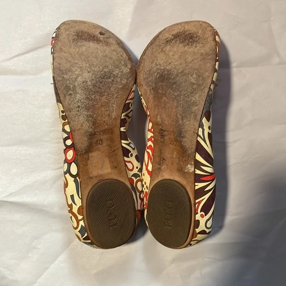 Emilio Pucci Leather Ballet Flats Classic Print - Picture 12 of 15